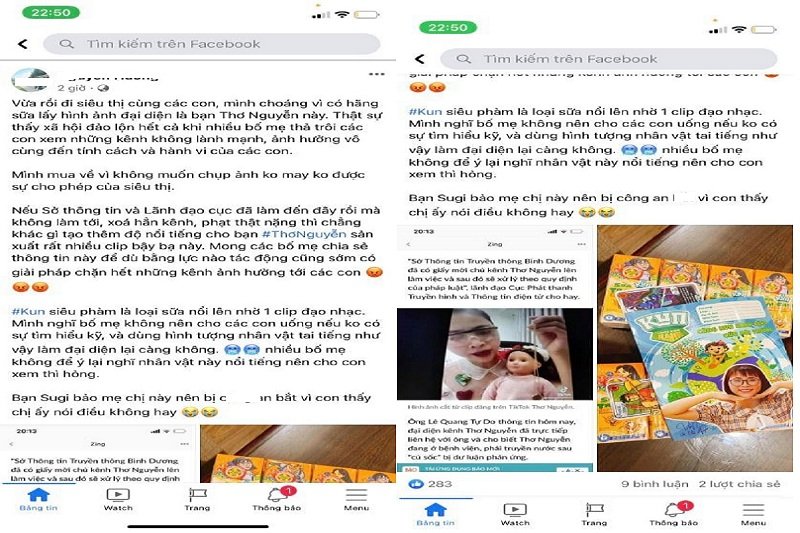 Bài chia sẻ từ một phụ huynh về Youtuber Thơ Nguyễn đang được nhiều người chú ý. (Ảnh chụp màn hình).