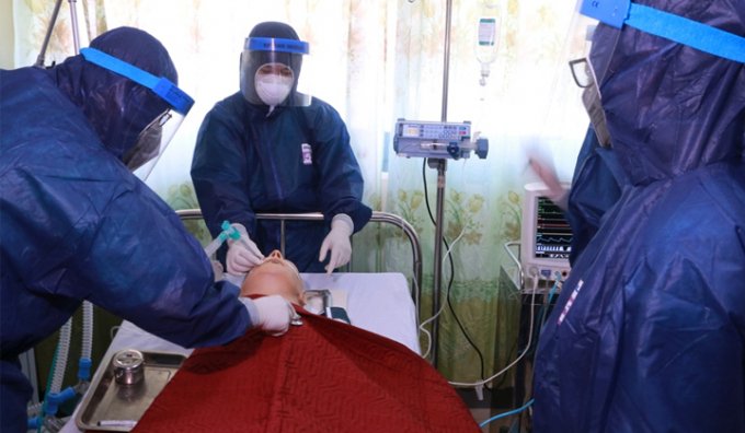 Diễn tập phòng chống dịch bệnh viêm đường hô hấp cấp do chủng mới của virus corona gây ra.