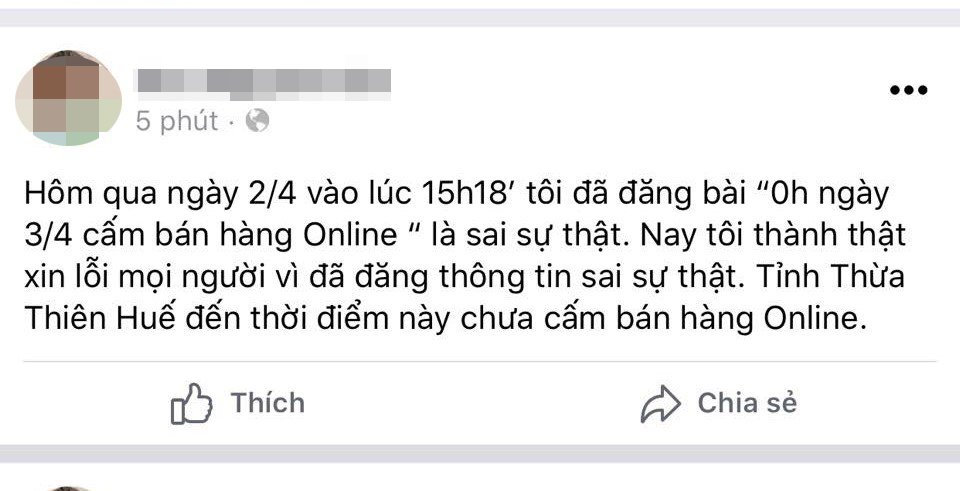 Bà Thu đính chính thông tin.