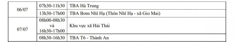 Khu vực huyện Gio Linh.