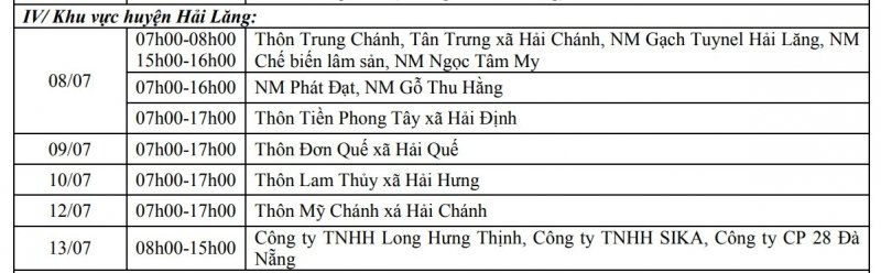 Khu vực huyện Hải Lăng.