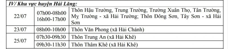 Khu vực huyện Hải Lăng.