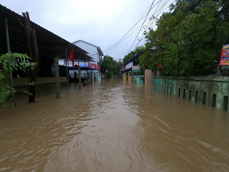 Một số nơi ở TP Huế bị ngập úng.