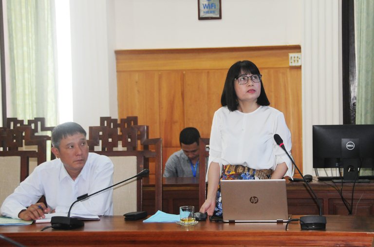 Đại diện Trung tâm Bảo tồn Di tích Cố đô Huế phát biểu.