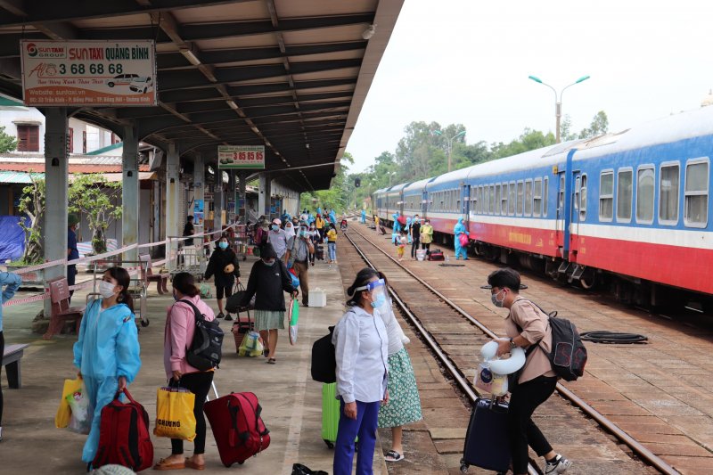 Chuyến tàu SE16 đã về đến tỉnh Quảng Bình.