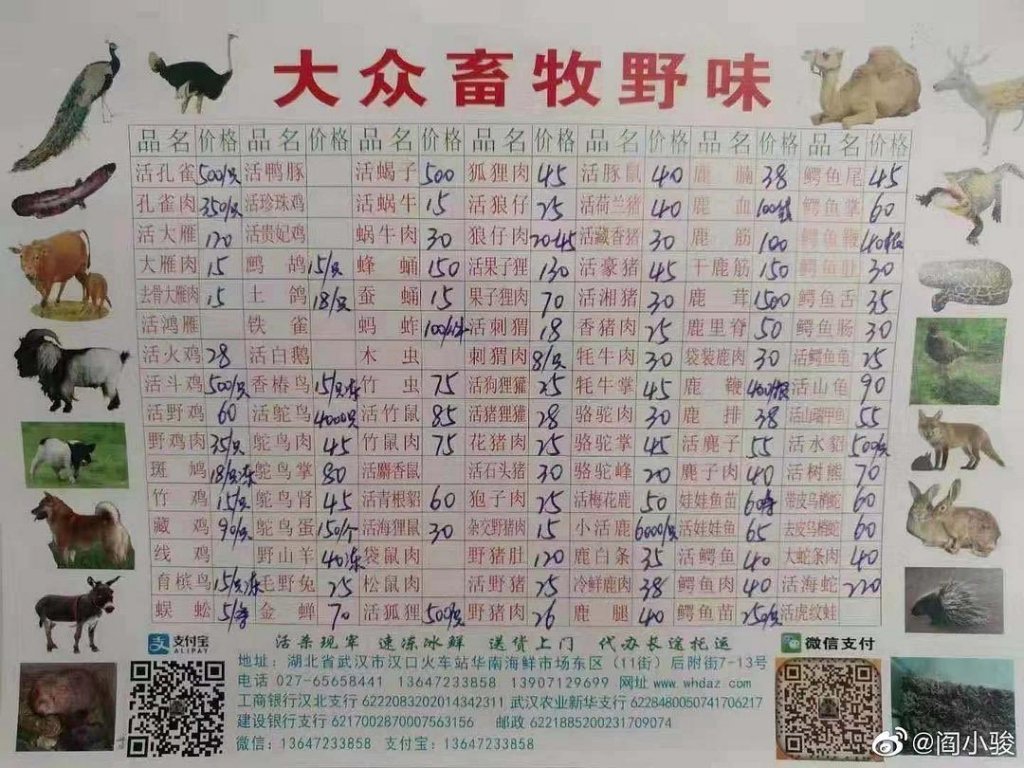 Chợ bán thịt nhiều động vật hoang dã.