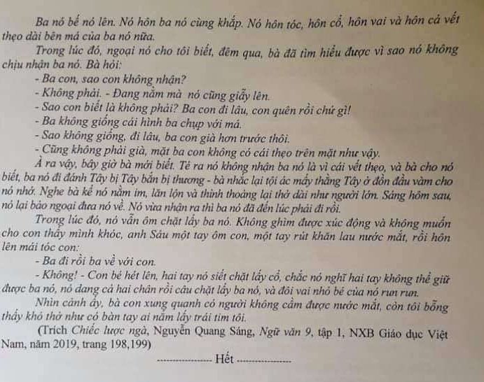Đề thi vào lớp 10 năm 2020 môn Văn của Hải Phòng