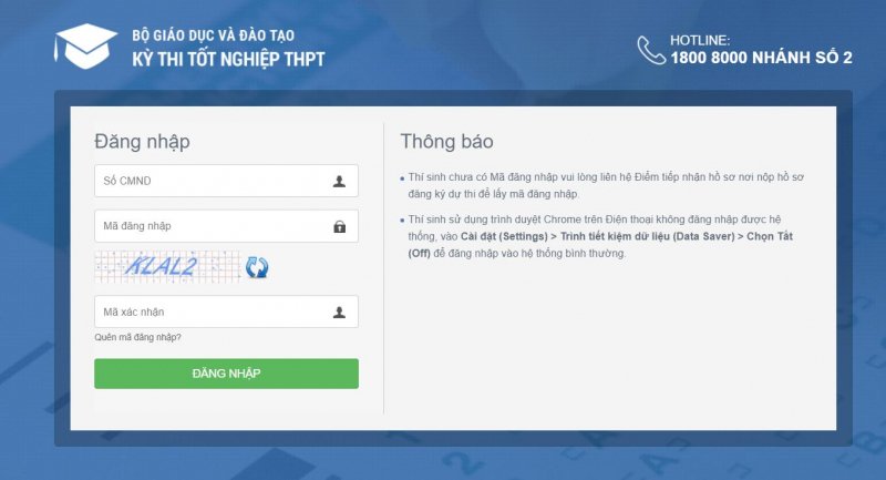 Tra cứu qua trang tra cứu chính thức của Bộ Giáo dục và Đào tạo