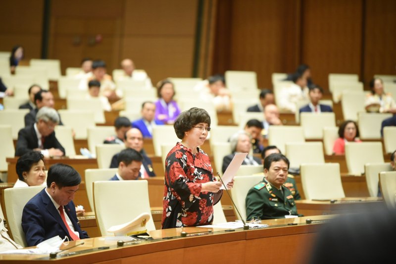 Anh hùng Lao động thời kỳ đổi mới Thái Hương phát biểu tại buổi gặp mặt của Chủ tịch Quốc hội Nguyễn Thị Kim Ngân với 200 đại biểu đại diện cho hơn 2.300 điển hình tiên tiến của Đại hội Thi đua Yêu nước 2020 diễn ra vào chiều 9/12.