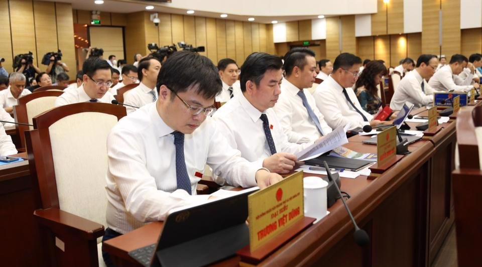  Các đại biểu HĐND TP Hà Nội dự Kỳ họp