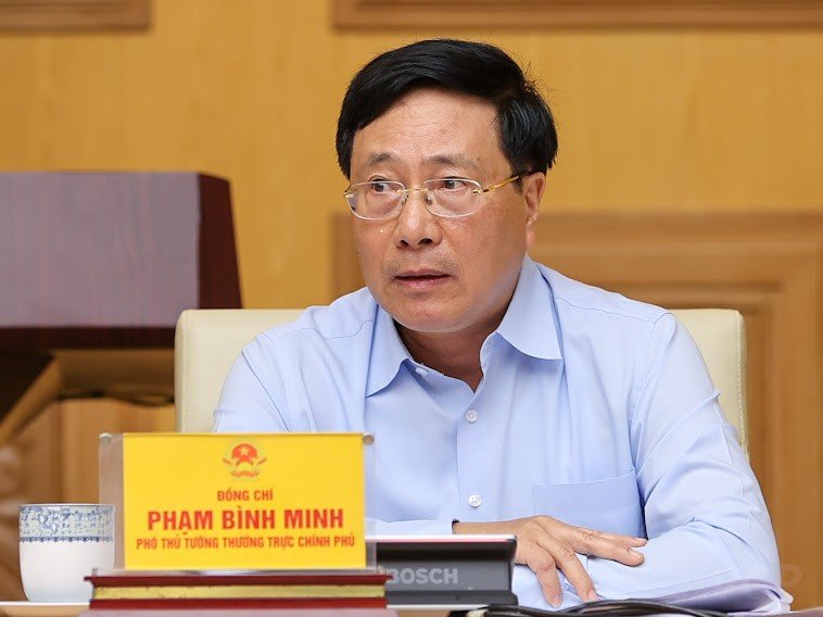  Ủy viên Bộ Chính trị, Phó Thủ tướng Thường trực Chính phủ Phạm Bình Minh phát biểu tại cuộc làm việc (Ảnh: VGP/Nhật Bắc)