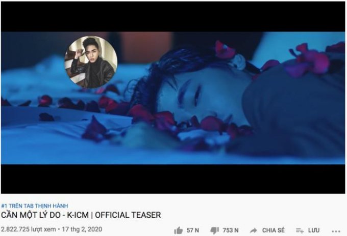 Lượng dislike khủng của teaser Cần một lý do trong vòng chưa đầy 24h.