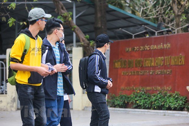Một số trường quyết định cho sinh viên trở lại vào ngày 2/3 như Học viện Báo chí và Tuyên truyền, Đại học Khoa học xã hội và Nhân văn, Đại học Khoa học Tự nhiên,... (Ảnh: Minh Sơn/Vietnam+).