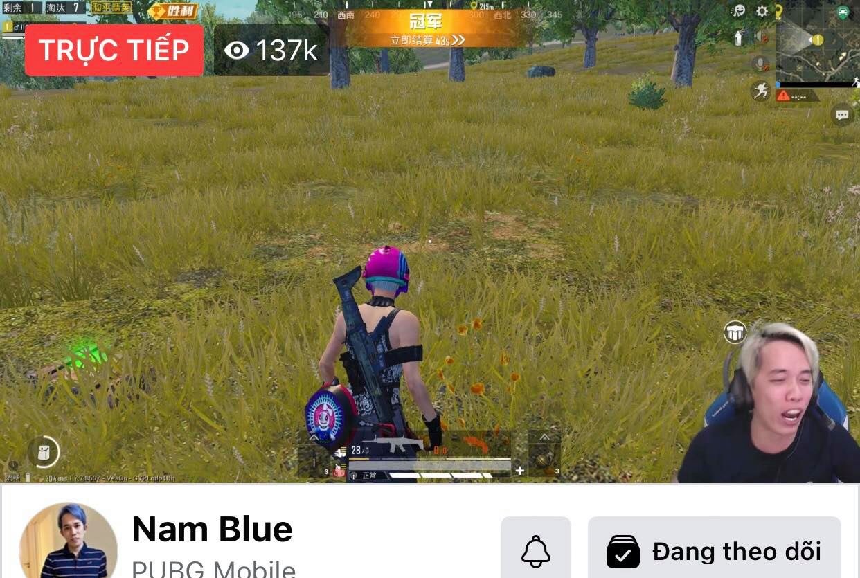 Kỷ lục được thiết lập bởi Nam Blue.