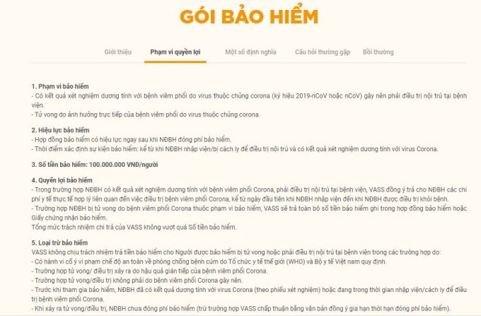 Quyền lợi bảo hiểm Corona của VASS