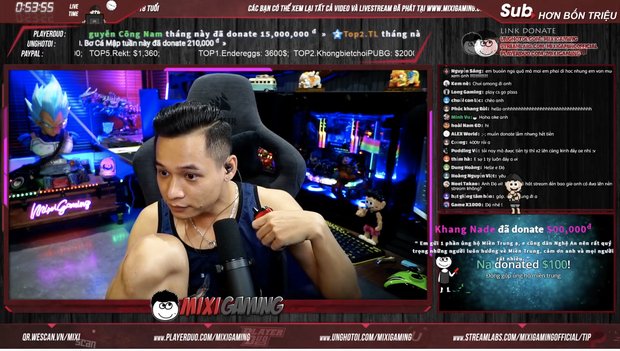 Nhiều fan của Tộc trưởng ủng hộ số tiền lớn tại buổi livestream