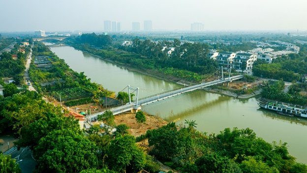 Cầu Bông Lau nhìn từ trên cao.