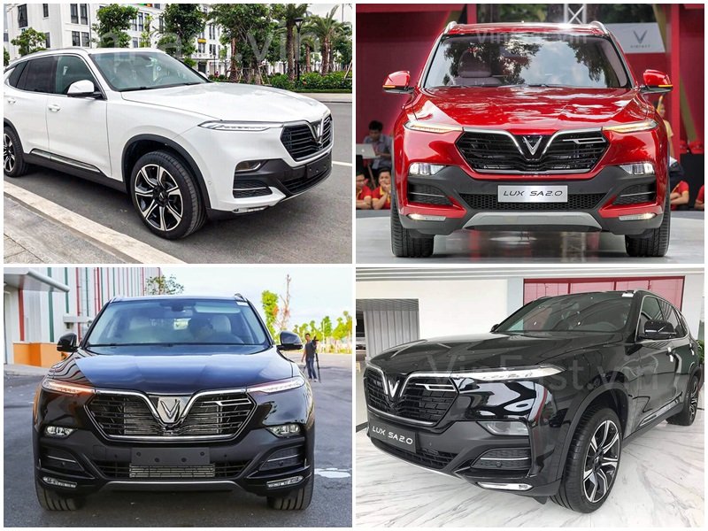 VinFast Lux SA2.0 có 3 màu sơn ngoại thất là: Đen, Trắng, Đỏ.