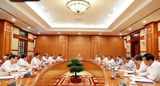Tổng Bí thư, Chủ tịch nước Nguyễn Phú Trọng, Trưởng Ban Chỉ đạo Trung ương về phòng, chống tham nhũng, phát biểu tại cuộc họp