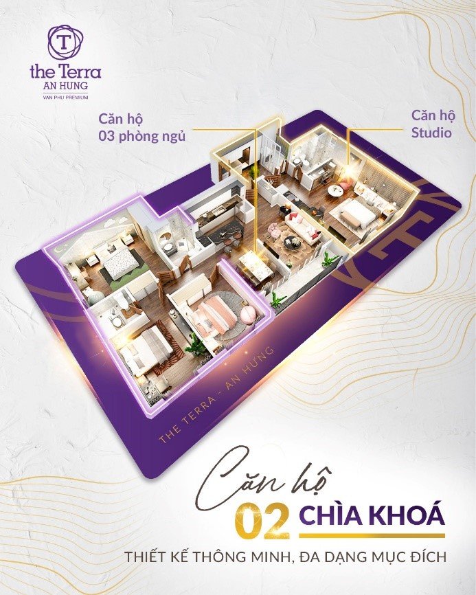 Bố trí không gian hợp lý trong căn Dual Key tại The Terra – An Hưng