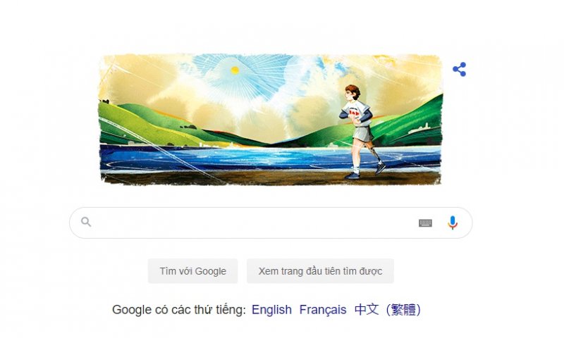0h ngày 13/9, Google doodle trưng hình ảnh tôn vinh Terry Fox, vận động viên nhà hoạt động nhân đạo nhà vận động nghiên cứu ung thư người Canada.