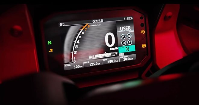 Forza 750 được trang bị hệ thống điều khiển bướm ga điện tử Throttle-By-Wire