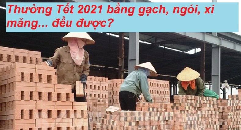 Thưởng Tết có thể bằng hiện vật, có nghĩa thưởng bằng gạch, ngói, xi măng... đều được?