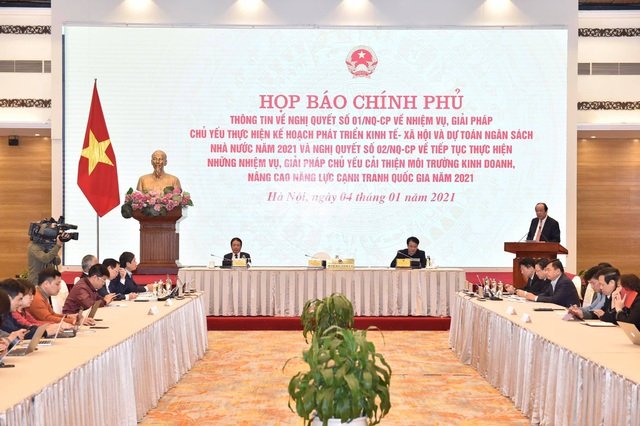 Cuộc họp báo chuyên đề của Chính phủ sáng 4/1 (ảnh: Đoàn Bắc)