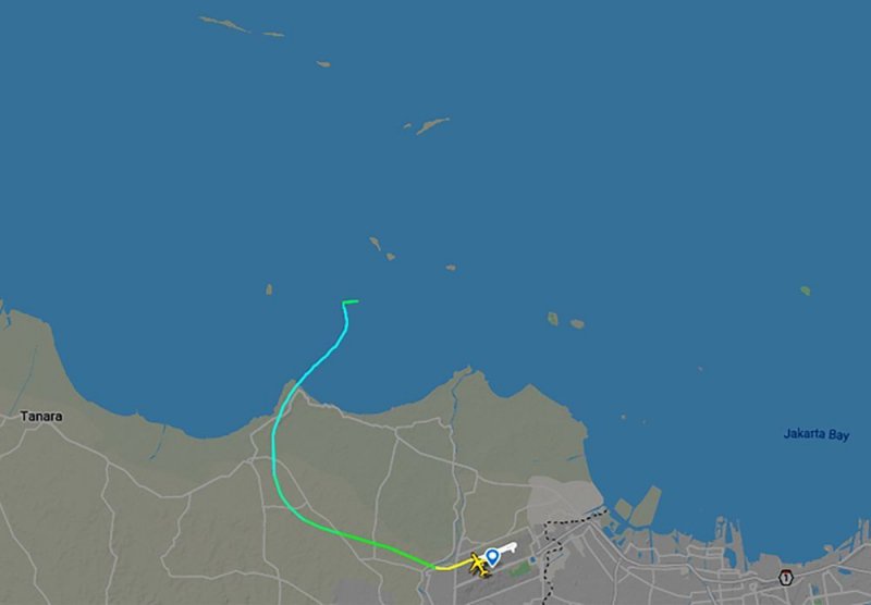 Lịch trình của máy bay Indonesia gặp nạn. (Nguồn: FlightRadar24)