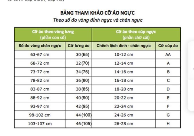 Cách chọn size áo lót chuẩn