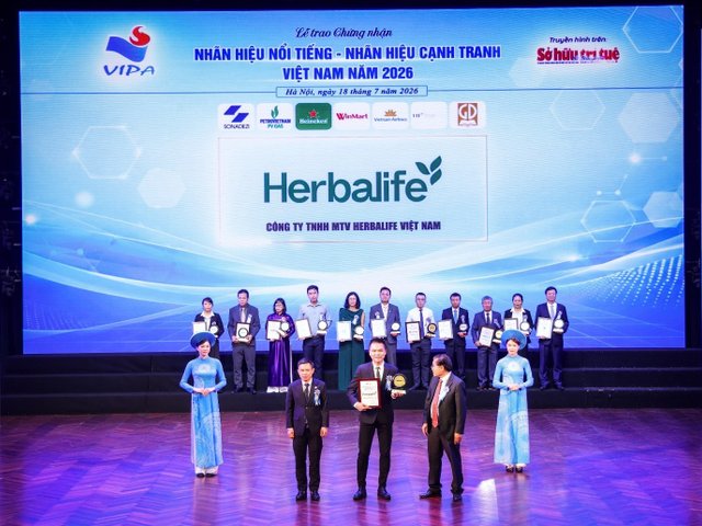Herbalife Việt Nam được xếp hạng thuộc Top 10 Nhãn Hiệu Nổi Tiếng Việt Nam năm 2026