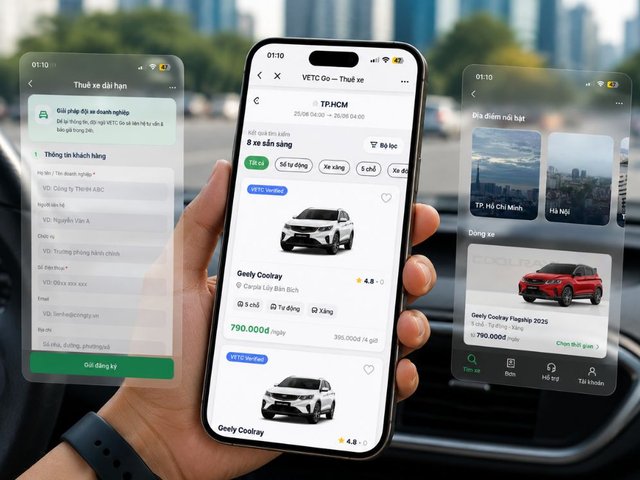 VETC thí điểm nền tảng cung cấp dịch vụ thuê xe tự lái